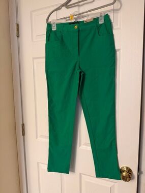 Green Ankle-Length Women's Pants